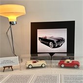 Midcentury Modern Architecture Museum exhibit detail photo of model cars.