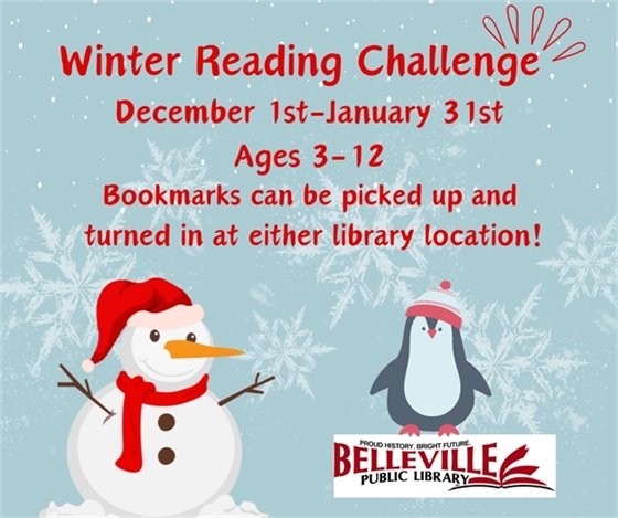 Belleville Public Library Winter Reading Challenge: Dec. 1st - Jan. 31st