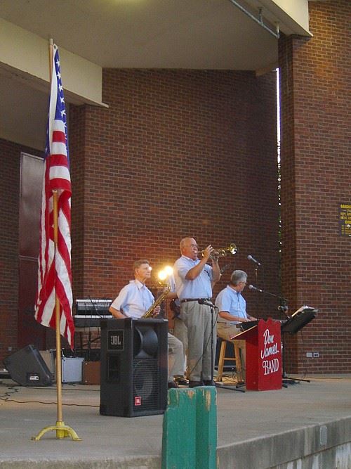 Band playing at the Bandshelter