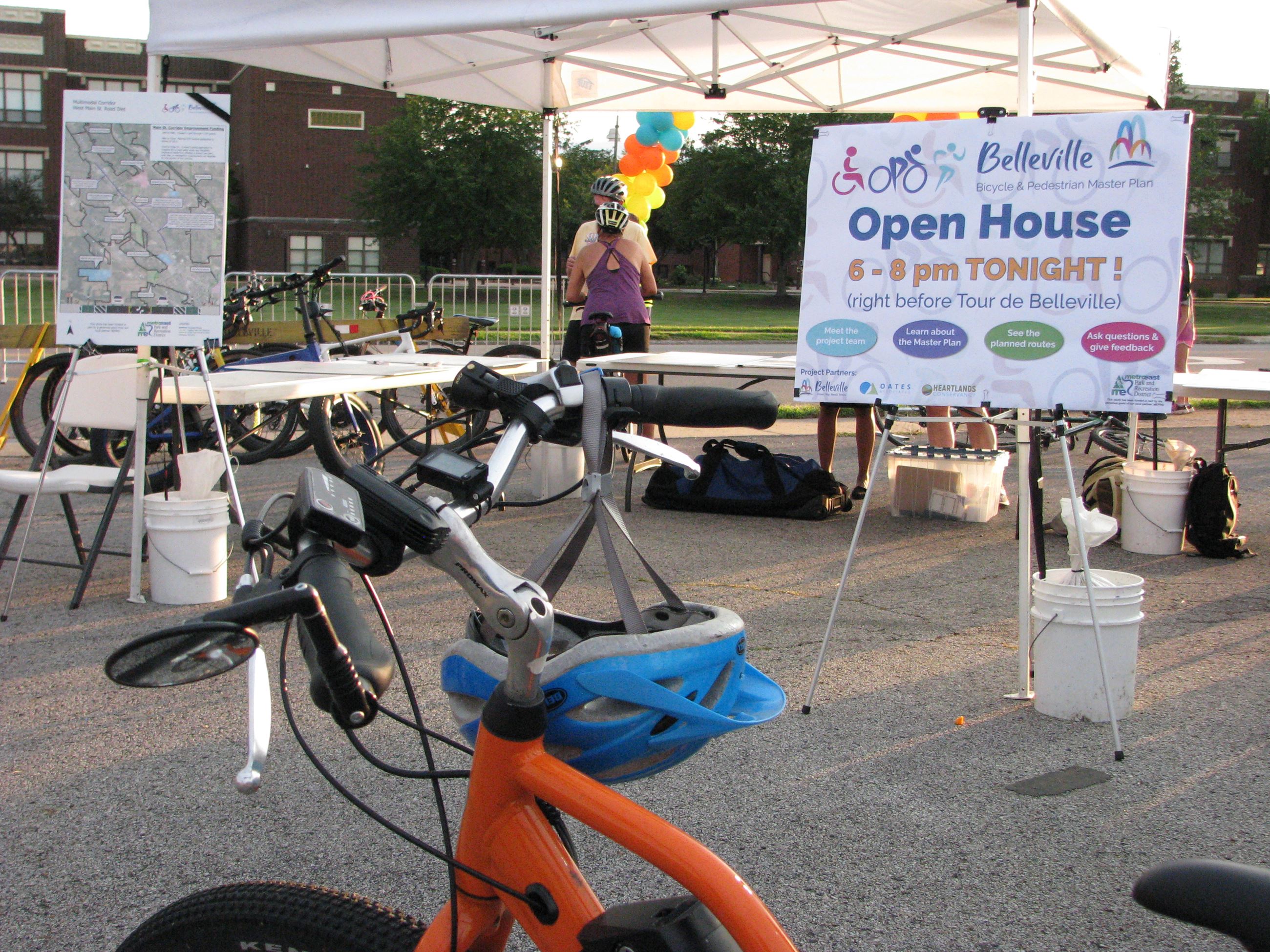 Master Plan Open House table with bicycle in foreground 