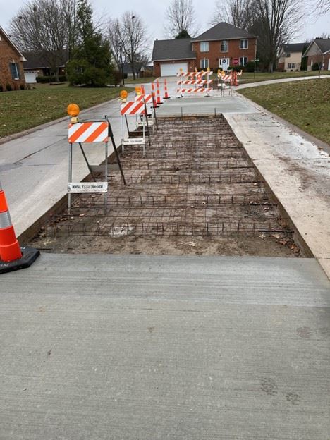 Pavement patching on Chestnut Drive