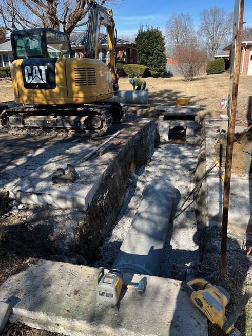 18-inch diameter stormwater pipe replacemnt on Southgate Drive